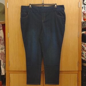 +SZ Dark Wash Denim Pull On Jeans SZ 26 W By Woman Within